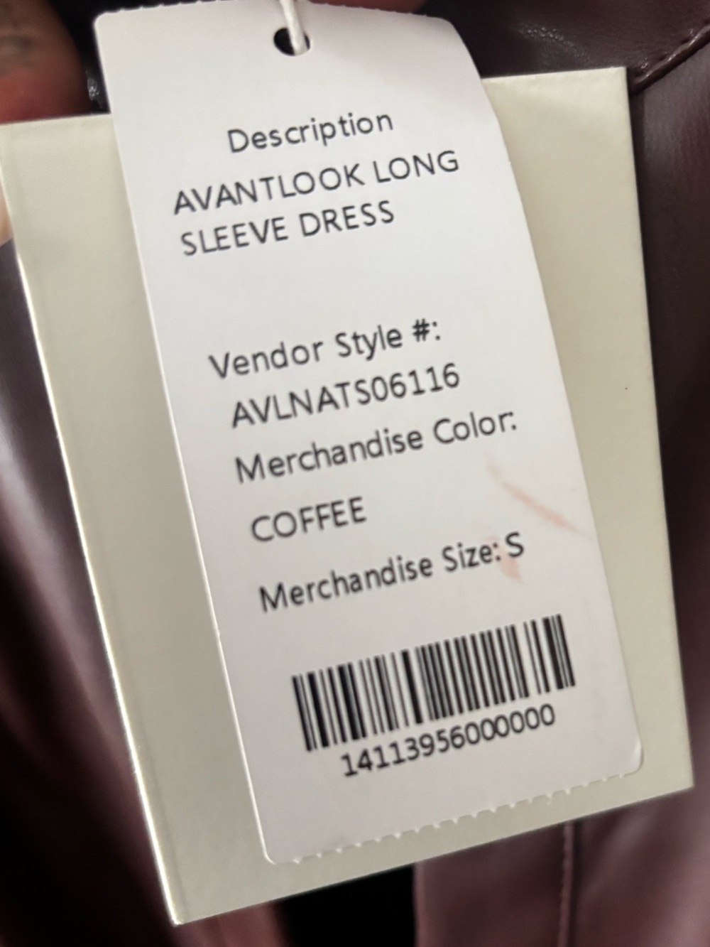 Avantlook Coffee Long Sleeve Dress